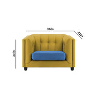 Sinclair 1 Seater Sofa Set for Living Room (Yellow Blue Colour) Premium Fabric Sofa