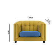 Sinclair 1 Seater Sofa Set for Living Room (Blue Colour) Premium Fabric Sofa
