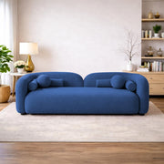 Getto Curved 3 Seater Cloud Sofa, Premium Design Upholstered 3 Seater Sofa Set for Living Room, (Black Colour) Premium Boucle Fabric Sofa