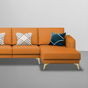 Falco RHS 6 Seater L Shape Sofa Set for Living Room (Orange Fabric) Premium Fabric Sofa