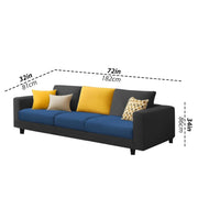 Minta 3 Seater Sofa Set for Living Room (Blue Black Colour Fabric) Premium Fabric Sofa