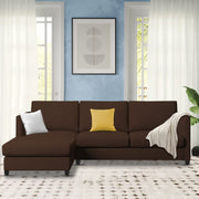 Hanery 4 Seater L Shape Sofa Set for Living Room | Colour - Brown