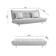 Drantly 3 Seater Sofa Cum Bed for Living Room (Grey Fabric Color) Premium Suede Velvet Fabric Sofa Cum Bed for Living Room