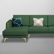 Falco LHS 4 Seater L Shape Sofa Set for Living Room (Green Fabric) Premium Fabric Sofa