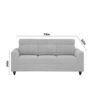 Marco 3 Seater Sofa Set for Living Room (Grey Colour) Premium Fabric Sofa
