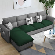 Andon 6 Seater L Shape Sofa Set for Living Room (Black Grey Fabric) Left Side Sofa