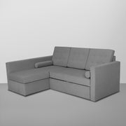 Megan LHS 4 Seater L Shaped Sofa Cum Bed for Living Room (Dark Grey Fabric) Premium Fabric Sofa