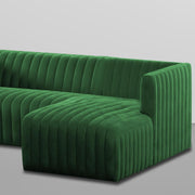 Rowan RHS 4 Seater L Shape Sofa Set for Living Room (Green Fabric) Premium Fabric Sofa