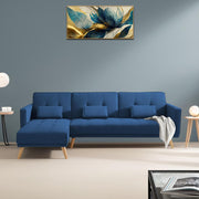 Gamora LHS 4 Seater L Shape Sofa Set for Living Room (Blue Fabric) Premium Fabric Sofa