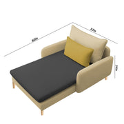 Vive 1 Seater Lounge Sofa for Living Room (Cream Black Colour) Premium Fabric Sofa