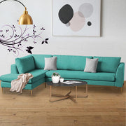 Romeio LHS 6 Seater L Shape Sofa Set for Living Room (Cream Fabric)