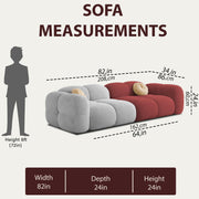 Casaliving Vetras Modern Velvet Bubble Cloud Sofa, Tufted Design Upholstered 3 Seater Sofa Set for Living Room,(Blue Colour) Premium Velvet Fabric Sofa