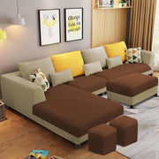 Minta LHS 8 Seater L Shape Sofa Set with Ottoman & 2 Puffy for Living Room (Green Fabric)