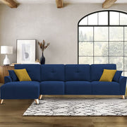 Antonio LHS 6 Seater L Shape Sofa Set for Living Room (Blue Premium Fabric)