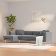 Vesco LHS 6 Seater L Shape Sofa Set for Living Room (Grey) Premium Fabric Sofa