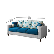 Casaliving Rolando 3 + 2 Seater Sofa Set for Living Room (Blue Grey Colour Fabric) Premium Fabric Sofa Set