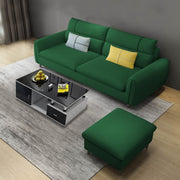 Francis 3 Seater Sofa with Ottoman Set for Living Room (Green Fabric)
