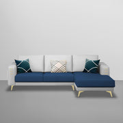 Falco RHS 4 Seater L Shape Sofa Set for Living Room (Blue Grey Fabric) Premium Fabric Sofa