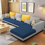 Casaliving Margreta RHS 6 Seater L Shape Sofa Set for Living Room (Black Grey Fabric) Premium Fabric Sofa