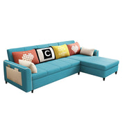 Denis 5 Seater RHS L Shape Sofa Set for Living Room (Turquise Fabric) Premium Fabric Sofa