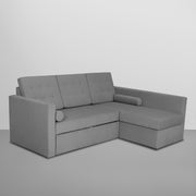 Megan RHS 4 Seater L Shaped Sofa Cum Bed for Living Room (Dark Grey Fabric) Premium Fabric Sofa