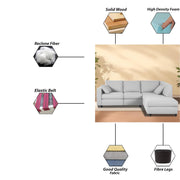 Dorian RHS 4 Seater L Shape Sofa Set for Living Room (Grey Fabric) Premium Fabric Sofa