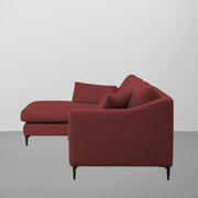 Cortina LHS 4 Seater L Shape Sofa Set for Living Room (Maroon Fabric) Premium Fabric Sofa