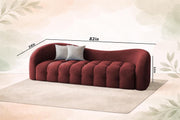 Ariana Modern Premium Boucle Fabric Sofa, Upholstered 3 Seater Sofa Set for Living Room, (Black Colour) Premium Boucle Fabric Sofa