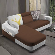 Amanda LHS 4 Seater L Shape,Sofa Set for Living Room (Brown Grey Fabric)