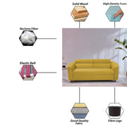 Torrato 3 Seater Sofa Cum Bed for Living Room (Yellow Colour Fabric) Premium Fabric Sofa