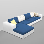 Badger RHS 8 Seater L Shape Sofa Set with Center Table for Living Room (Grey Fabric) Premium Fabric Sofa