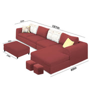 Badger RHS 8 Seater L Shape Sofa Set with Center Table for Living Room (Grey Fabric) Premium Fabric Sofa