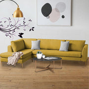 Romeio LHS 6 Seater L Shape Sofa Set for Living Room (Cream Fabric)