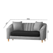 Doraldo 2 Seater Sofa Set for Living Room (Black Colour Fabric) Premium Fabric Sofa for Living Room