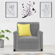 Rogelio 1 Seater Sofa Set for Living Room (Black Fabric)