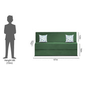 Mapron 1 Seater Sofa Cum Bed with 1 Cushions for Living Room (Black Fabric) Premium Fabric Sofa 2.5x6 Feet