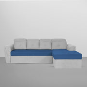 Elvi RHS 6 Seater L Shape Sofa Set for Living Room (Brown Grey Fabric) Premium Fabric Sofa