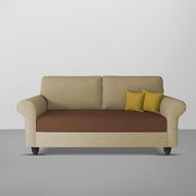 Casaliving Nelson 2 Seater Sofa Set for Living Room (Colour - Cream Brown) Premium Fabric Sofa