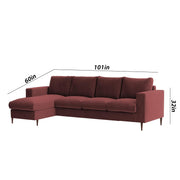 Charmi LHS 6 Seater L Shape Sofa Set for Living Room (Maroon Fabric) Premium Fabric Sofa