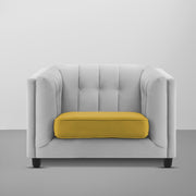 Sinclair 1 Seater Sofa Set for Living Room (Yellow Grey Colour) Premium Fabric Sofa