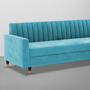 Garcia 3 Seater Sofa Set for Living Room (Blue Black Colour) Premium Fabric Sofa