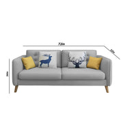 Duckby 3 Seater Sofa Set for Living Room (Black Colour) Premium Fabric Sofa