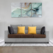 Hazer 3 Seater L Shape Sofa Set for Living Room (Brown Grey Fabric) Left Side