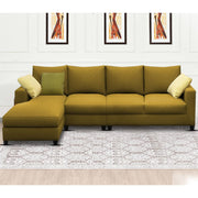 Rihan 6 Seater L Shape Sofa Set Living Room (Yellow Fabric) Left Side Sofa