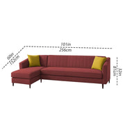 Neyami LHS 6 Seater L Shape Sofa Set for Living Room (Maroon) Premium Fabric Sofa Set