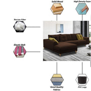 Viva LHS 6 Seater L Shape Sofa Set for Living Room (Brown) Premium Fabric Sofa