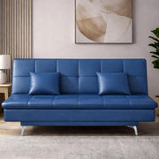 Danny 3 Seater Sofa Cum Bed Leatherette Fabric (Black) with Two Cushions Perfect for |Home Living |Office Room and Guest Room Premium Sofa