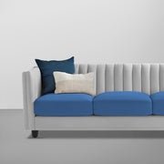 Martine 3 Seater Sofa Set for Living Room (Blue Grey Fabric) | Premium Fabric Sofa