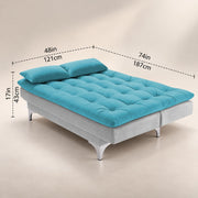 Casaliving Danny Sofa Cum Bed for Living Room Premium Fabric Sofa New 3 Seater Sofa Cum Bed Velvet Fabric with 2 Cushions and Suitable for All Indoor (Black Grey)