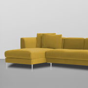 Vesco LHS 6 Seater L Shape Sofa Set for Living Room (Yellow) Premium Fabric Sofa